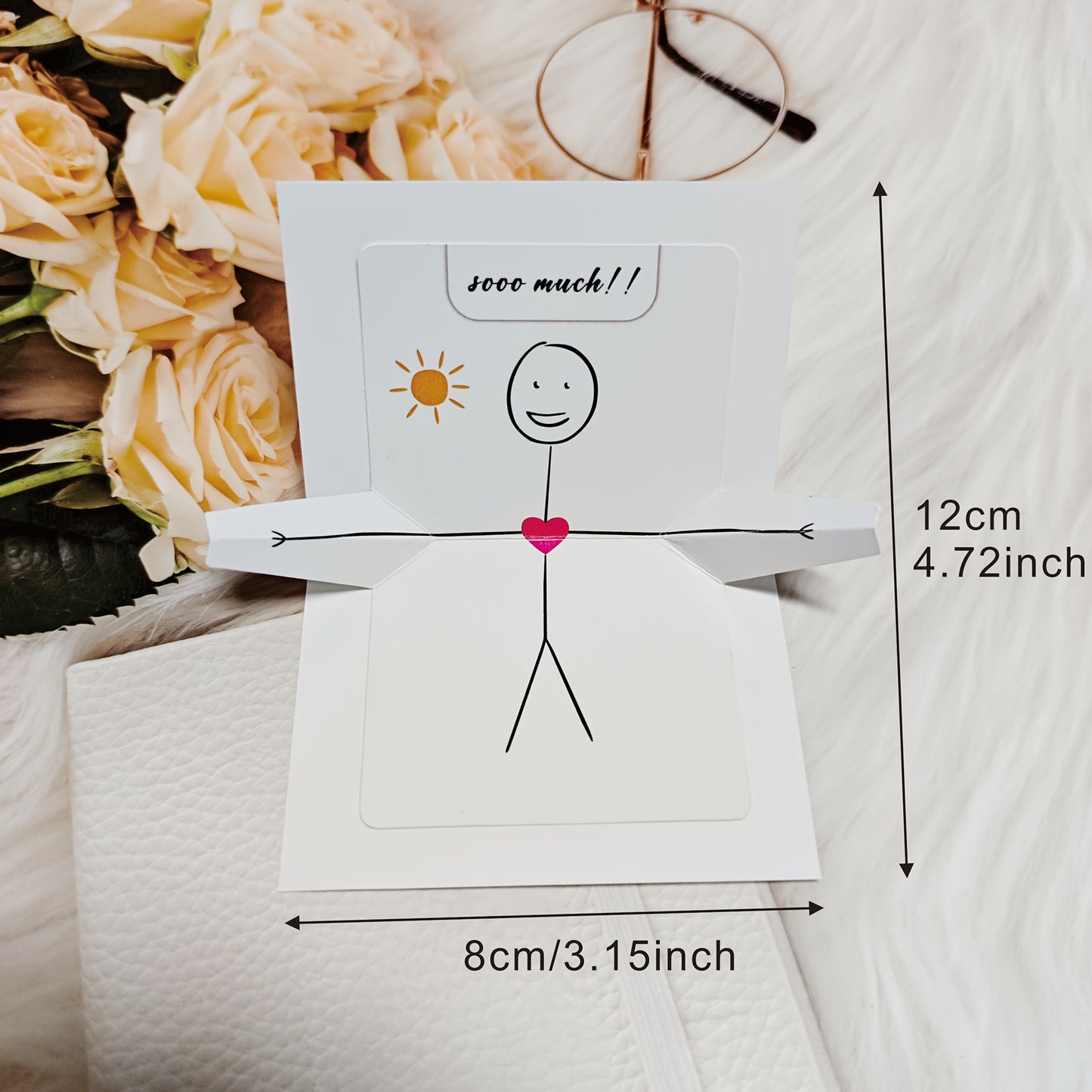 Liebevolle Umarmungs-Grußkarte zum Aufklappen „I love you Sooo Much!!“ –