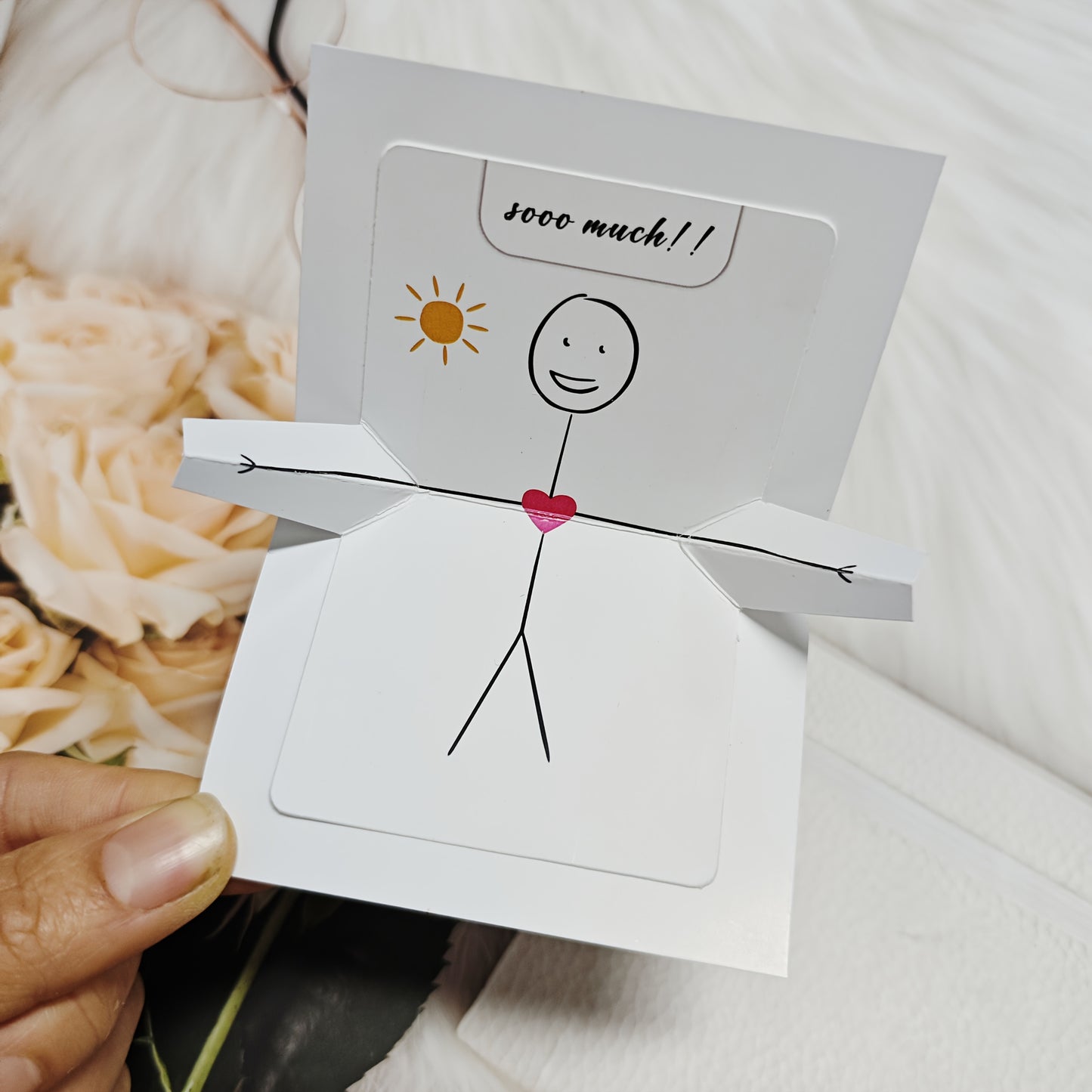 Liebevolle Umarmungs-Grußkarte zum Aufklappen „I love you Sooo Much!!“ –