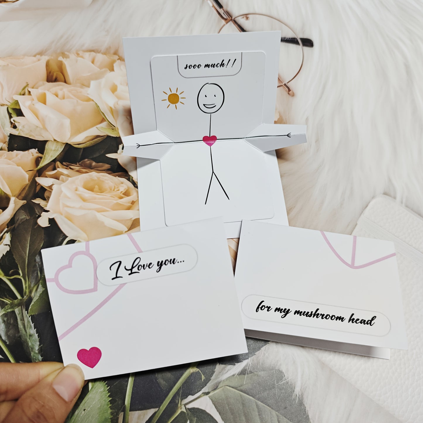 Liebevolle Umarmungs-Grußkarte zum Aufklappen „I love you Sooo Much!!“ –