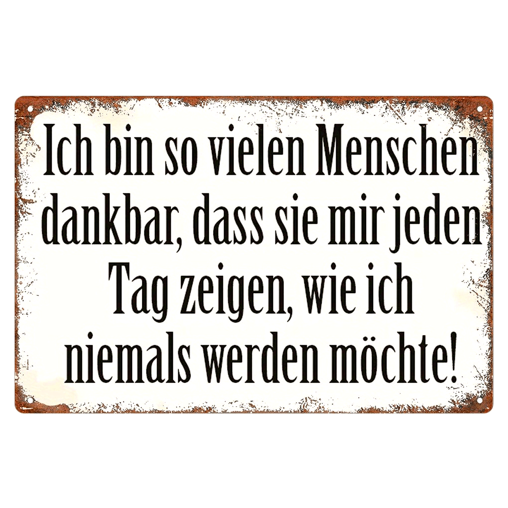 Lustiges Metallschild - Ich bin so vielen Menschen dankbar