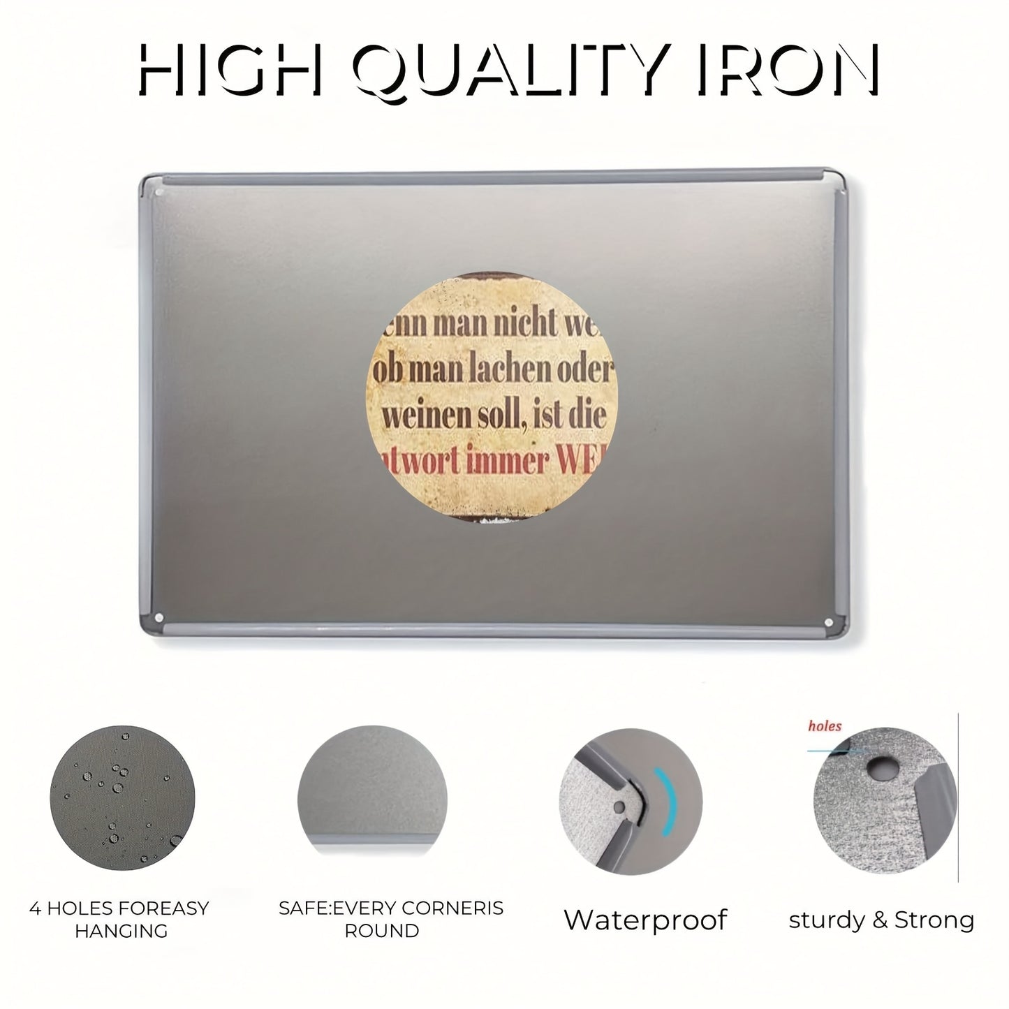 Lustiges Metallschild - Antwort ist immer Wein