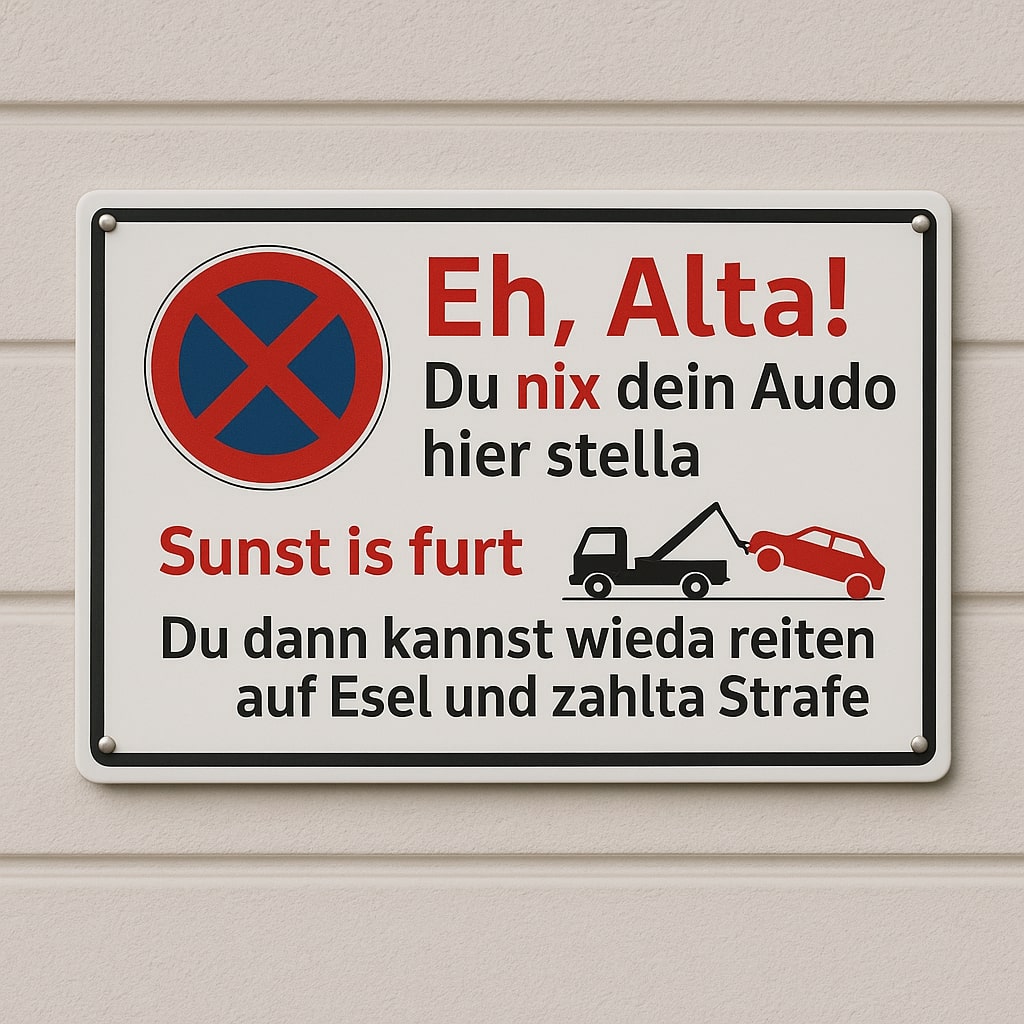 Lustiges Metallschild - Eh, Alta!