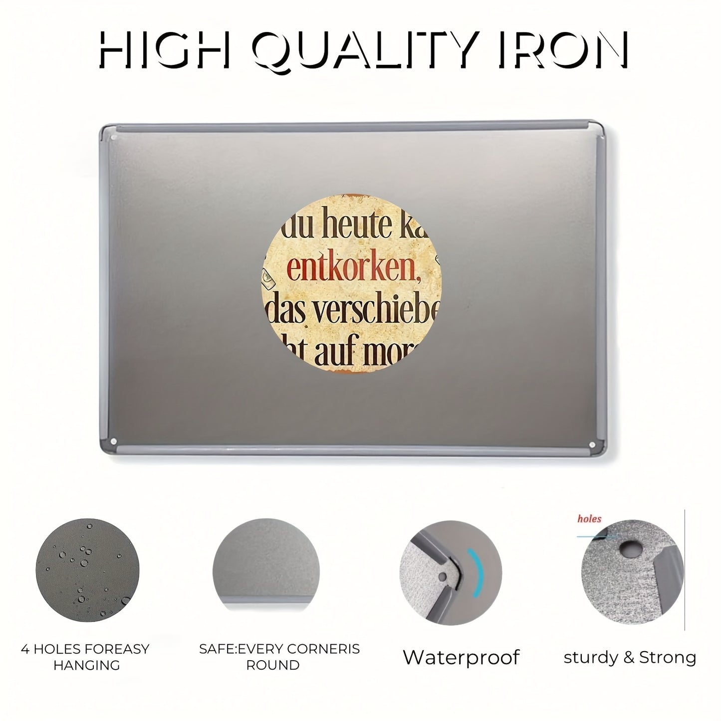 Lustiges Metallschild - Was du heute kannst entkorken