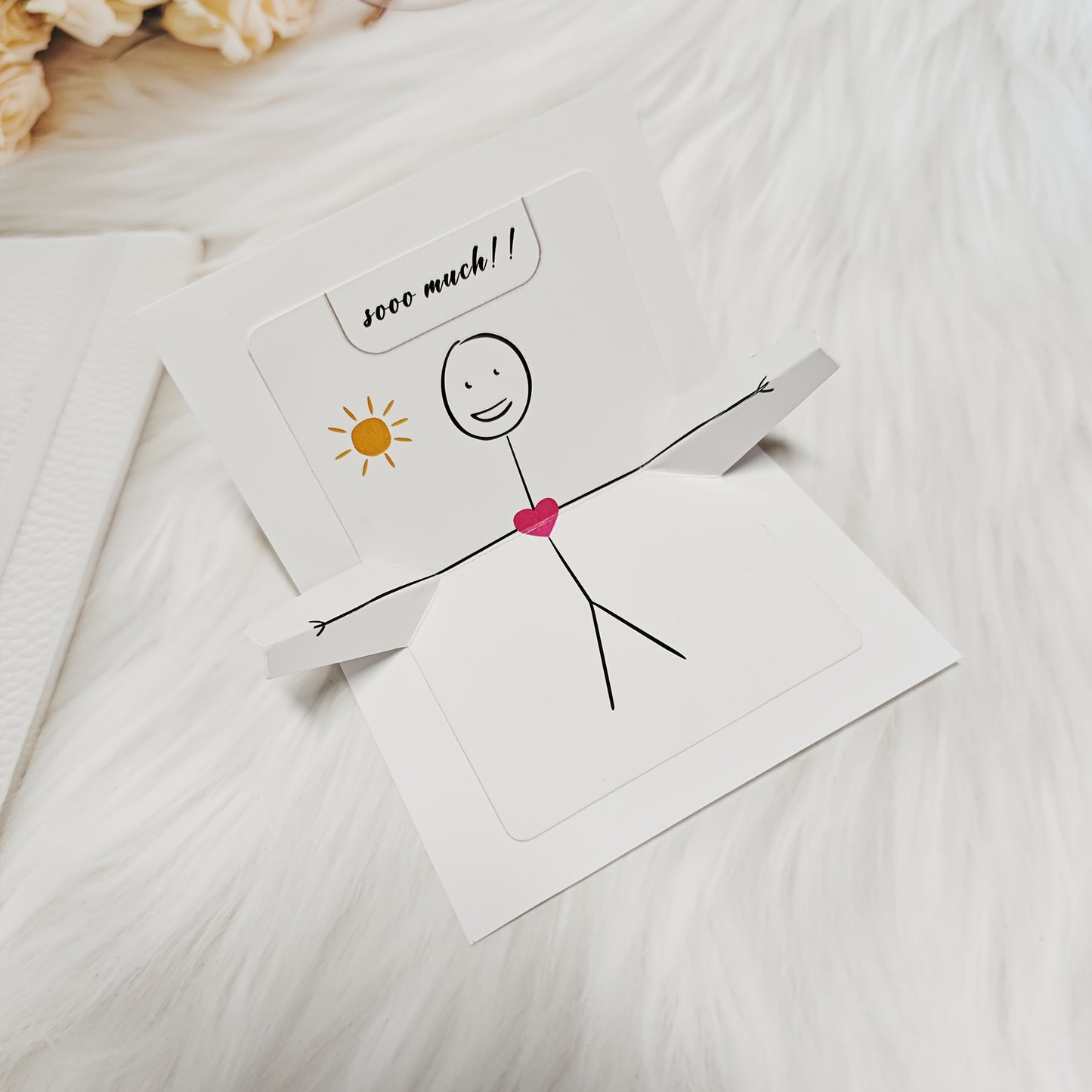 Liebevolle Umarmungs-Grußkarte zum Aufklappen „I love you Sooo Much!!“ –