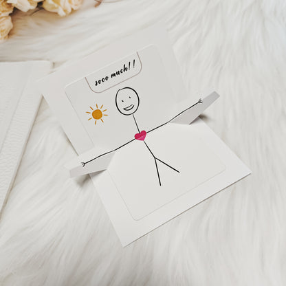 Liebevolle Umarmungs-Grußkarte zum Aufklappen „I love you Sooo Much!!“ –