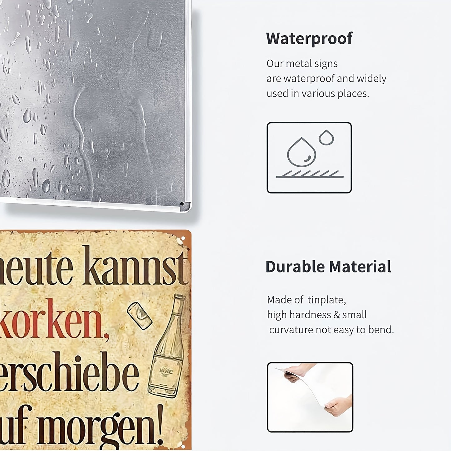 Lustiges Metallschild - Was du heute kannst entkorken