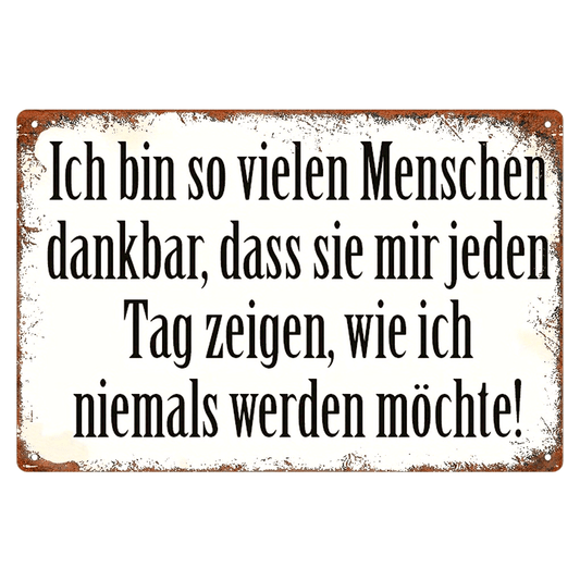 Lustiges Metallschild - Ich bin so vielen Menschen dankbar