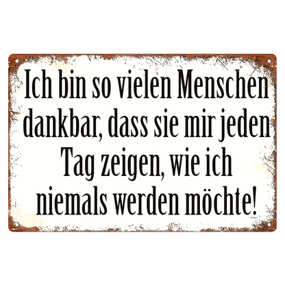 Lustiges Metallschild - Ich bin so vielen Menschen dankbar