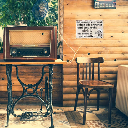 Lustiges Metallschild - Ich bin anders als vermutet